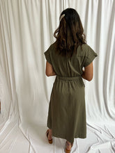 Load image into Gallery viewer, Franklin Olive Collared Tie Dress