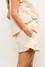 Load image into Gallery viewer, Idabel Ruffle Hem Cream Shorts