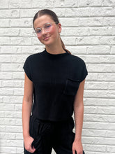 Load image into Gallery viewer, Foggy Bottom Short Sleeve Sweater in Black
