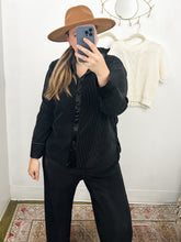 Load image into Gallery viewer, TVC Pleated Satin Set in Black