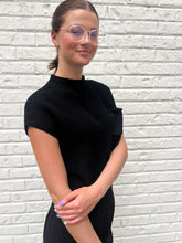 Load image into Gallery viewer, Foggy Bottom Short Sleeve Sweater in Black