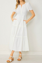 Load image into Gallery viewer, Regent Street Smocked Waist Tiered Dress in White