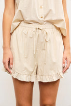 Load image into Gallery viewer, Idabel Ruffle Hem Cream Shorts