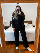 Load image into Gallery viewer, TVC Pleated Satin Set in Black