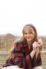 Load image into Gallery viewer, Brown Navy Oversized Top