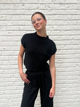 Load image into Gallery viewer, Foggy Bottom Short Sleeve Sweater in Black
