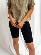Load image into Gallery viewer, TVC Ribbed Biker Shorts in Black