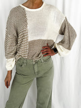 Load image into Gallery viewer, Warwick Neutral Color Block Sweater in Taupe