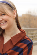 Load image into Gallery viewer, Brown Navy Oversized Top