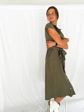 Load image into Gallery viewer, Franklin Olive Collared Tie Dress