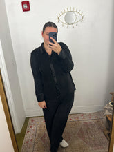 Load image into Gallery viewer, TVC Pleated Satin Set in Black