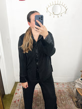 Load image into Gallery viewer, TVC Pleated Satin Set in Black