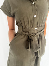 Load image into Gallery viewer, Franklin Olive Collared Tie Dress