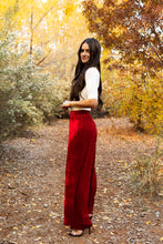 Load image into Gallery viewer, Kensington Red Velvet Wide Leg Pants