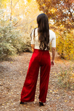 Load image into Gallery viewer, Kensington Red Velvet Wide Leg Pants