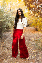 Load image into Gallery viewer, Kensington Red Velvet Wide Leg Pants