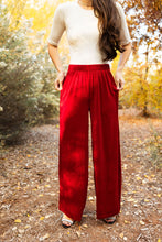 Load image into Gallery viewer, Kensington Red Velvet Wide Leg Pants