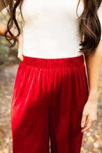 Load image into Gallery viewer, Kensington Red Velvet Wide Leg Pants