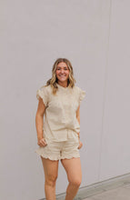 Load image into Gallery viewer, Idabel Ruffle Hem Cream Shorts