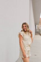 Load image into Gallery viewer, Idabel Ruffle Hem Cream Shorts