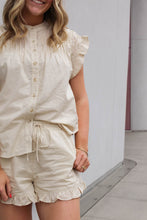 Load image into Gallery viewer, Idabel Ruffle Hem Cream Shorts