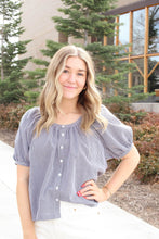 Load image into Gallery viewer, Athens Checkered Button Up Top in Black