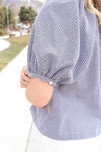 Load image into Gallery viewer, Athens Checkered Button Up Top in Black