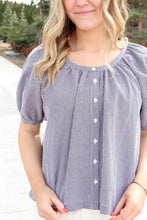 Load image into Gallery viewer, Athens Checkered Button Up Top in Black