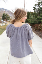 Load image into Gallery viewer, Athens Checkered Button Up Top in Black