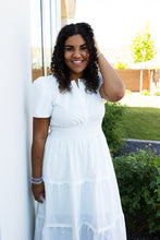 Load image into Gallery viewer, Regent Street Smocked Waist Tiered Dress in White