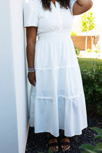 Load image into Gallery viewer, Regent Street Smocked Waist Tiered Dress in White