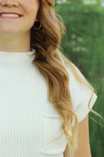 Load image into Gallery viewer, Foggy Bottom Short Sleeve Sweater in Ivory