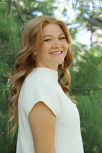 Load image into Gallery viewer, Foggy Bottom Short Sleeve Sweater in Ivory