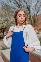 Load image into Gallery viewer, University Avenue Blue Linen Jumpsuit