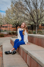 Load image into Gallery viewer, University Avenue Blue Linen Jumpsuit