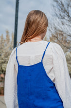 Load image into Gallery viewer, University Avenue Blue Linen Jumpsuit