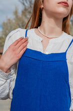 Load image into Gallery viewer, University Avenue Blue Linen Jumpsuit