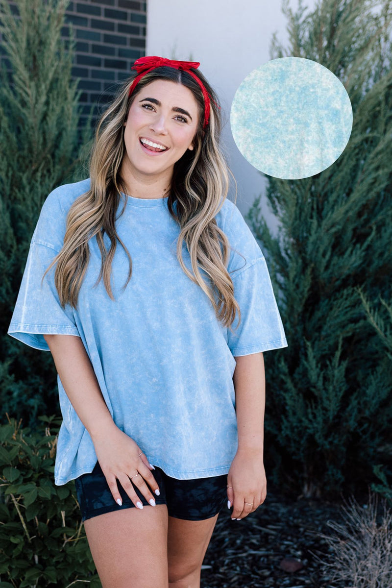 El Paso Acid Wash Tee in Ice Blue – The Village Collective