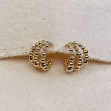 Load image into Gallery viewer, San Jose Hoops Collection: Triple Beaded C Hoop
