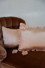 Load image into Gallery viewer, Ruffled Satin Pillowcase in Champagne