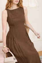 Load image into Gallery viewer, Ivins Boatneck Dress in Brown