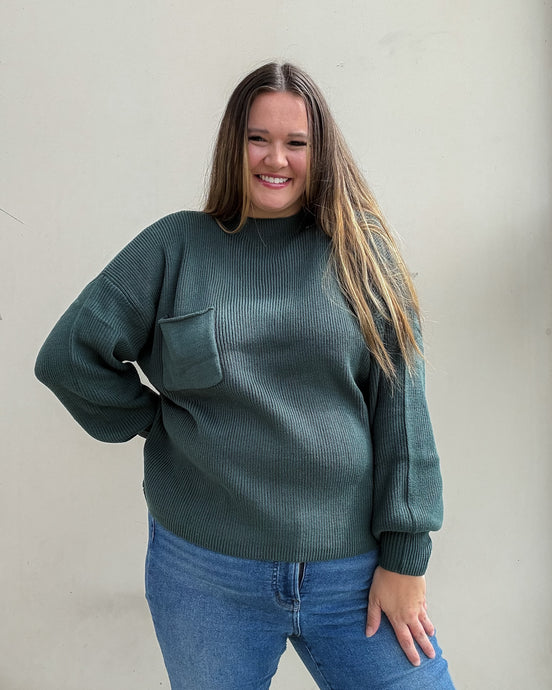 Conway Ribbed Sweater in Green