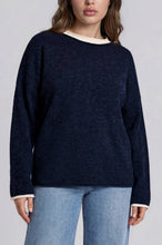 Load image into Gallery viewer, Worchester Rolled Crewneck Sweater in Navy