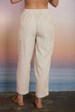 Load image into Gallery viewer, Watch Hill Striped Elastic Waist Pants in Mocha
