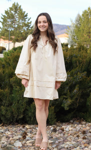 Alexandria Collared Dress in Cream