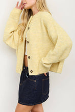 Load image into Gallery viewer, Charlottetown Marled Button Down Cardigan in Yellow