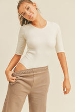 Load image into Gallery viewer, Waxhaw Ribbed Seamless Bodysuit in Cream
