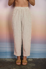 Load image into Gallery viewer, Watch Hill Striped Elastic Waist Pants in Mocha