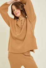 Load image into Gallery viewer, Boulder Oversized Henley Sweater in Coffee