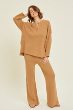 Load image into Gallery viewer, Boulder Oversized Henley Sweater in Coffee